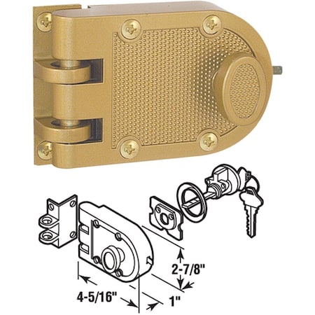 Defender Security Brass Single Cylinder Single Rim Deadlock, Jimmy-Resistant U 9970